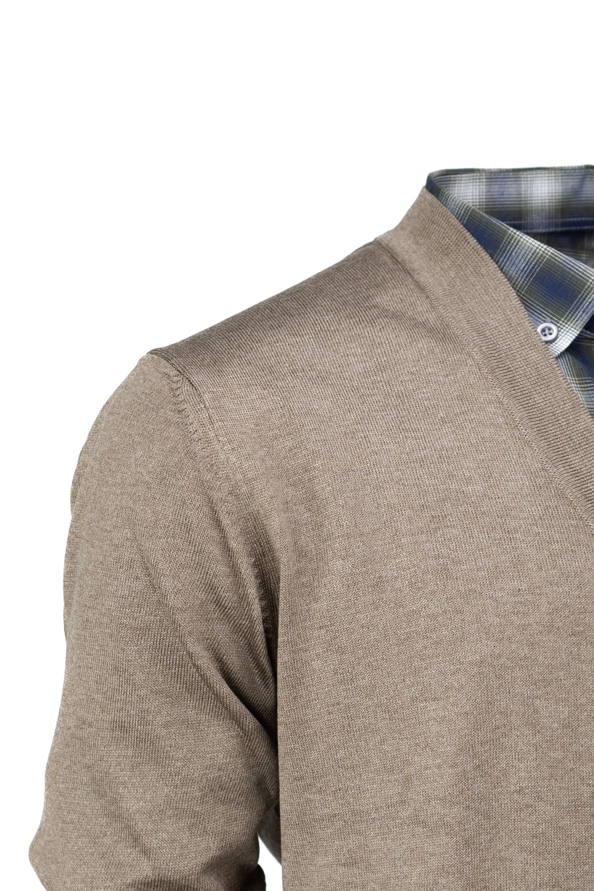 Erkek Mevsimlik Yünlü Örme Klasik Hırka V Yakalı Düğmeli Çift Cepli Rahat Kesim Tam Kalıp